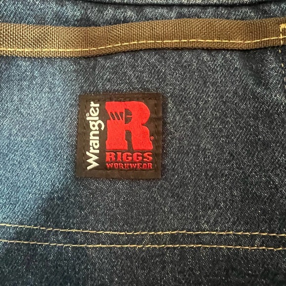 Wrangler Riggs Workwear 58W 24L Denim Blue Jeans Plus Pants Bottom Medium Wash - Picture 4 of 8